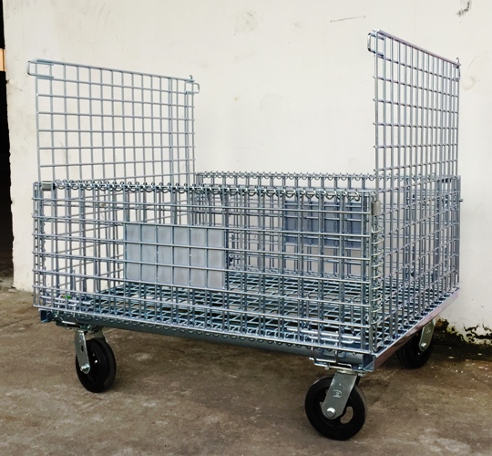 Pallet lưới c&oacute; b&aacute;nh xe